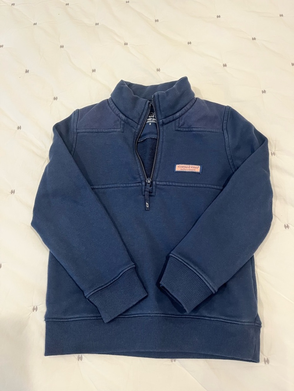 Vineyard Vines Boys Shep Shirt Size 6 Navy Blue 1/4 Zip Pullover
